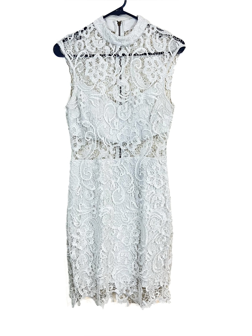 B. Darlin Juniors Lace Cutout Halter Mini Dress White Size 7/8 Formal Homecoming